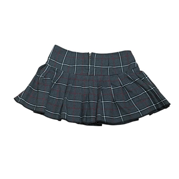 Tripp NYC grey plaid mini pleated skirt goth street wear dark academia small - Picture 1 of 4